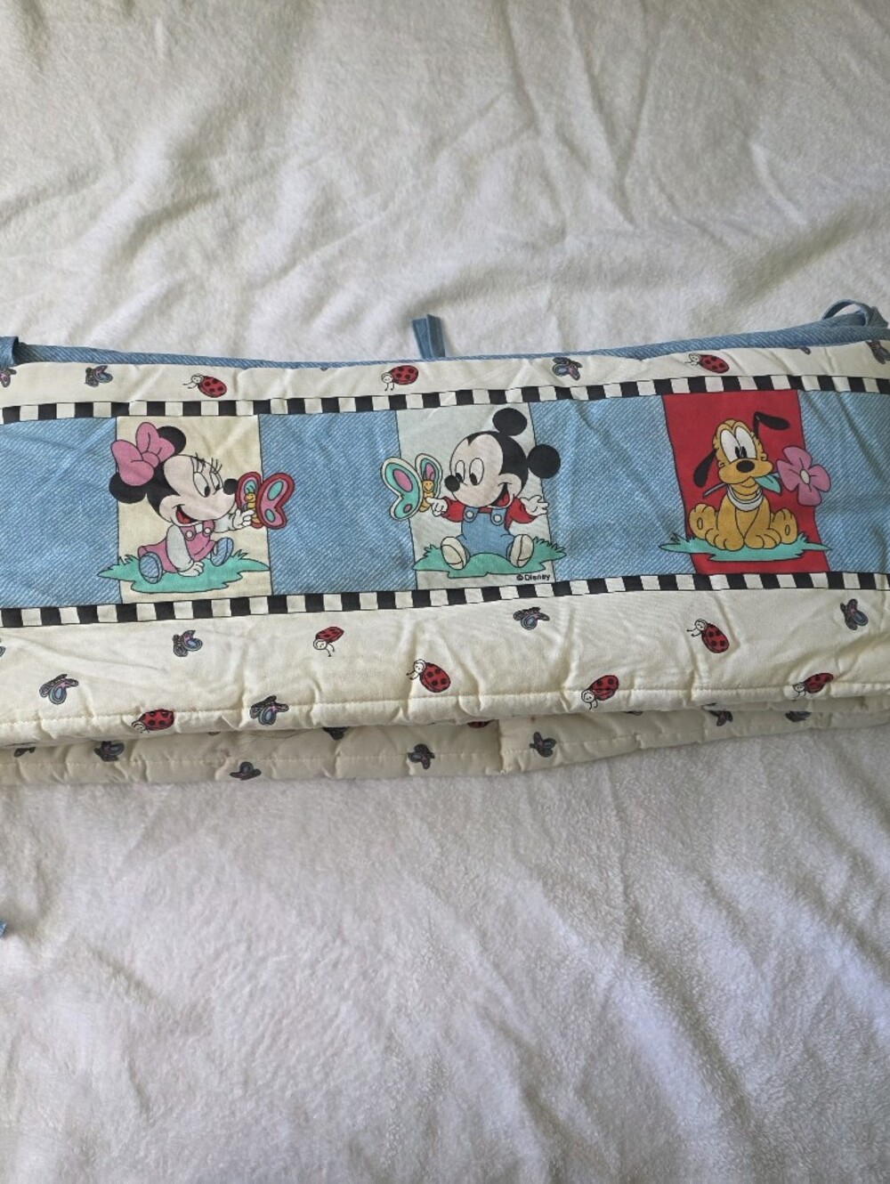 Disney Baby Blue Cartoon Crib Rail Cover - Mickey & Friends